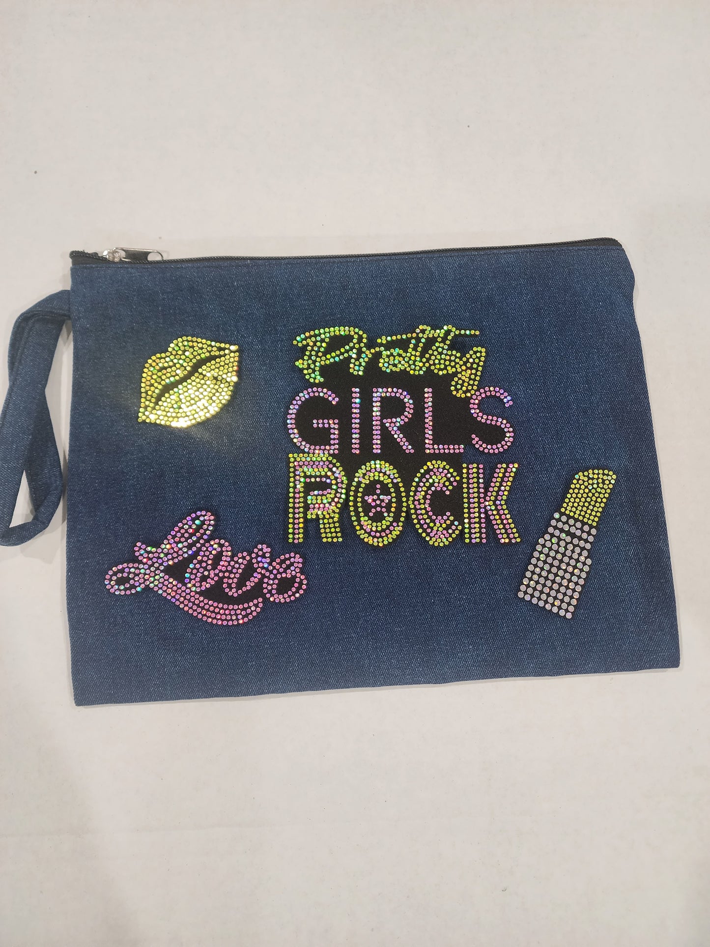 Pretty Girls Rock Denim Wristlet